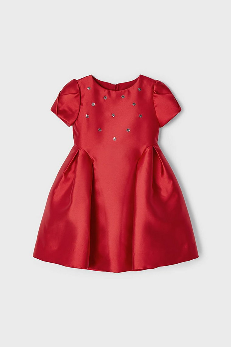 Sukienka dziewczęca z cekinami - czerwona