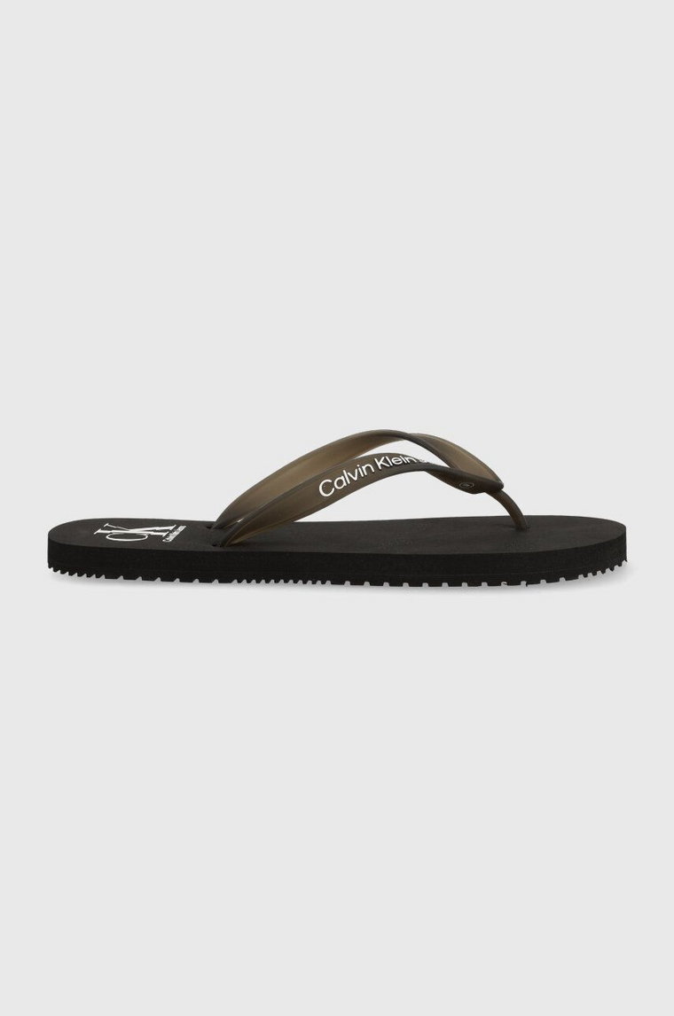 Calvin Klein Jeans japonki BEACH SANDAL AOP męskie kolor czarny YM0YM00656