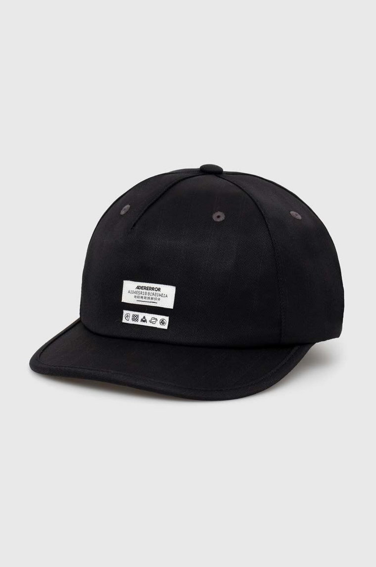 Ader Error czapka z daszkiem wełniana Cap kolor czarny z aplikacją BN01SSHW0206
