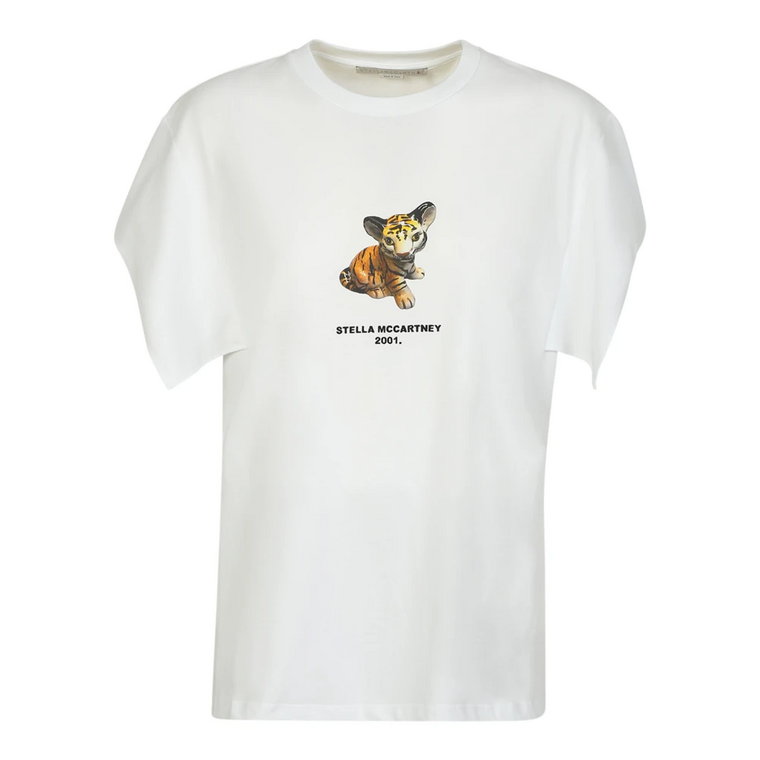 Biała koszulka z nadrukiem Tygrysa na rok Księżycowy 2022 Stella McCartney