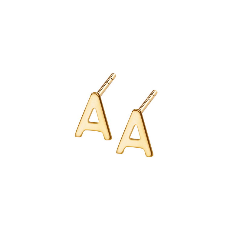 Kolczyki złote - litera A