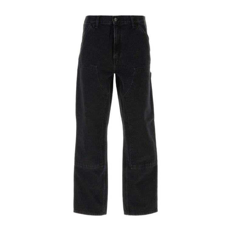 Czarne Spodnie Jeansowe z Podwójnym Kolankiem Carhartt Wip