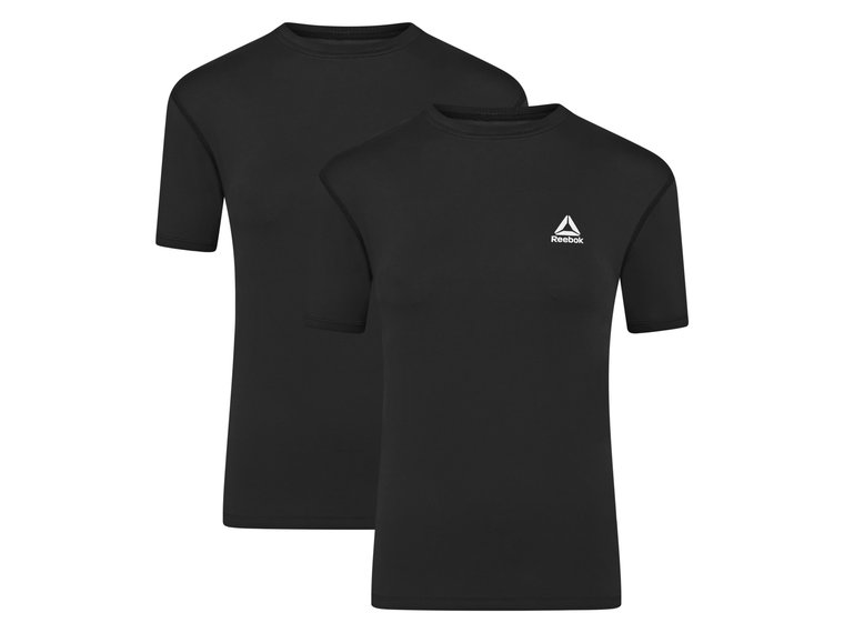 Reebok T-shirty sportowe męskie, 2 sztuki (S, Czarny)