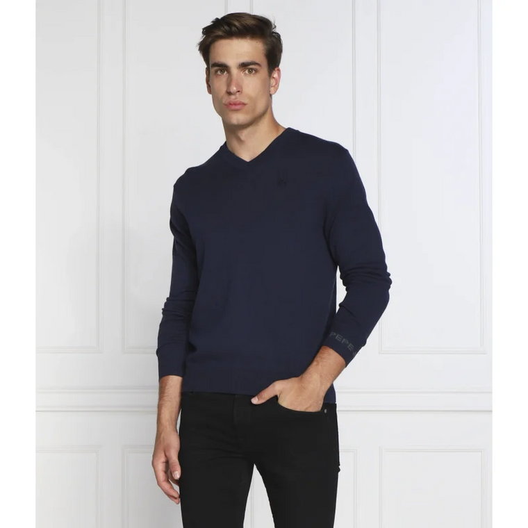 Pepe Jeans London Sweter ANDRE | Slim Fit | z dodatkiem wełny i kaszmiru