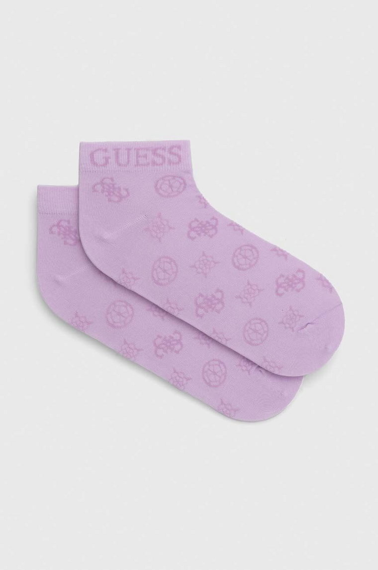 Guess skarpetki PEONY damskie kolor fioletowy V4GZ04 KBZU0