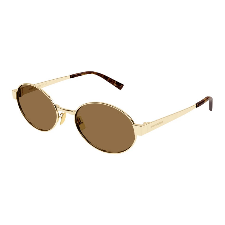 Złote Okulary przeciwsłoneczne z oryginalnym etui Saint Laurent