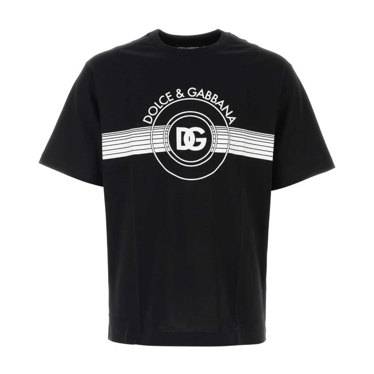 Czarna bawełniana koszulka - Klasyczny styl Dolce & Gabbana