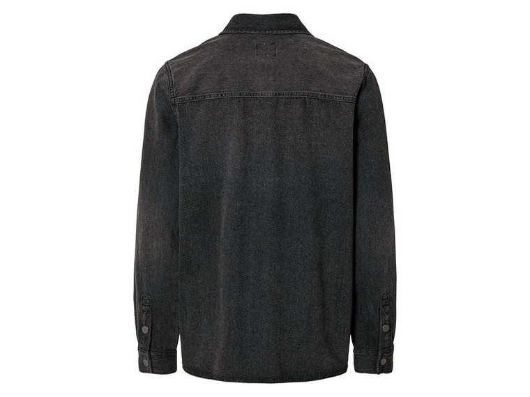 LIVERGY Koszula męska jeansowa z bawełny (L (41/42), Czarny)