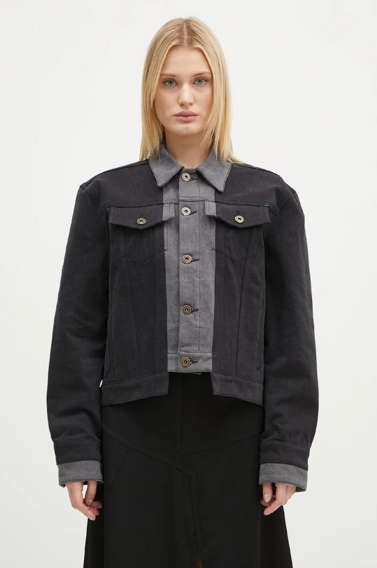 JW Anderson kurtka jeansowa Layered Denim Jacket damska kolor szary przejściowa oversize DJ0034.PG1657.938