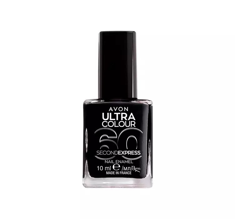 AVON ULTRA COLOUR 60 SECOND EXPRESS SZYBKOSCHNĄCY LAKIER DO PAZNOKCI POWER BLACK 10ML