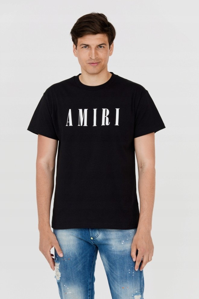 AMIRI T-shirt męski czarny z dużym białym logo