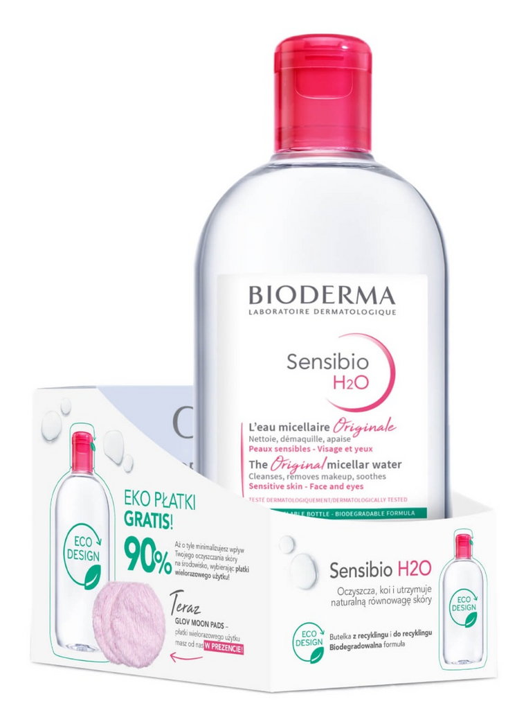 Bioderma SensiBIOH2O Płyn micelarny + Płatki Glov