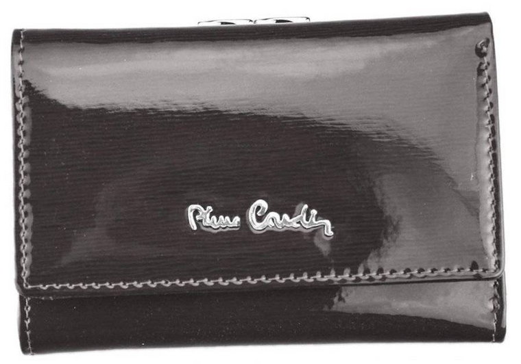 Lakierowany portfel ze skóry naturalnej z portmonetką na bigiel  Pierre Cardin