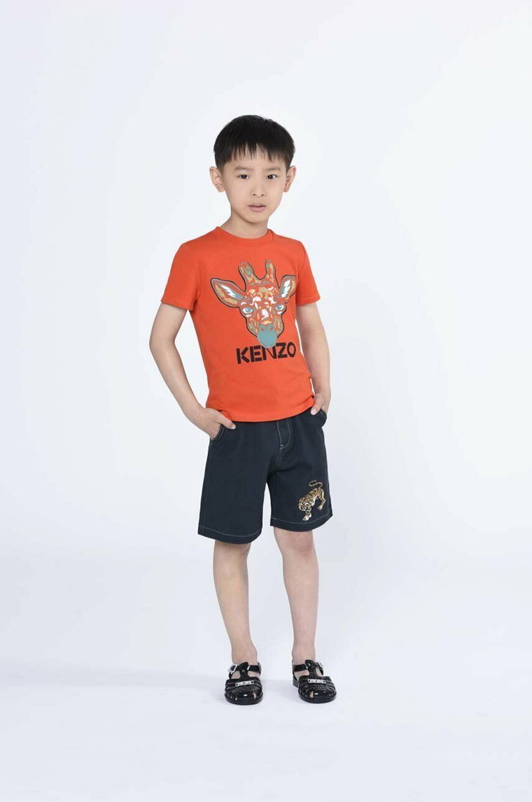 Kenzo Kids t-shirt bawełniany dziecięcy kolor czerwony z nadrukiem