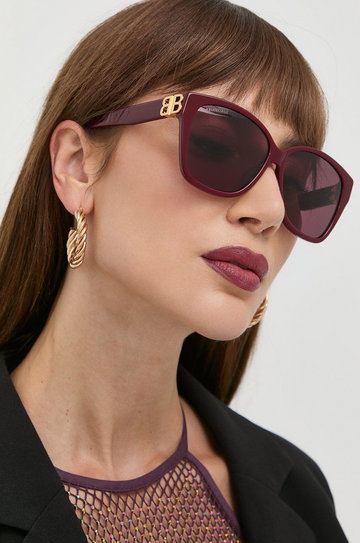 Balenciaga okulary przeciwsłoneczne damskie kolor fioletowy