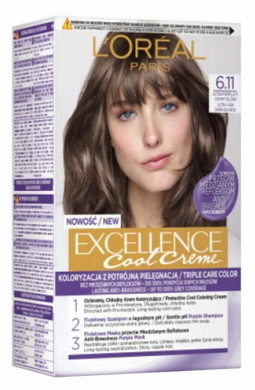 LOréal Paris Excellence - Farba do włosów Cool Creme 6.11 1szt