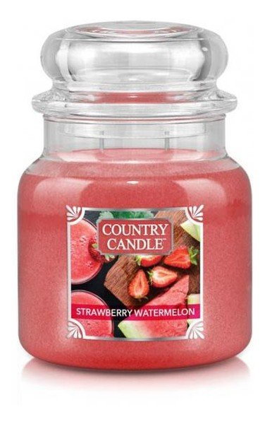 Country Candle Średnia Świeca Zapachowa Z Dwoma Knotami Strawberry Watermelon 453G
