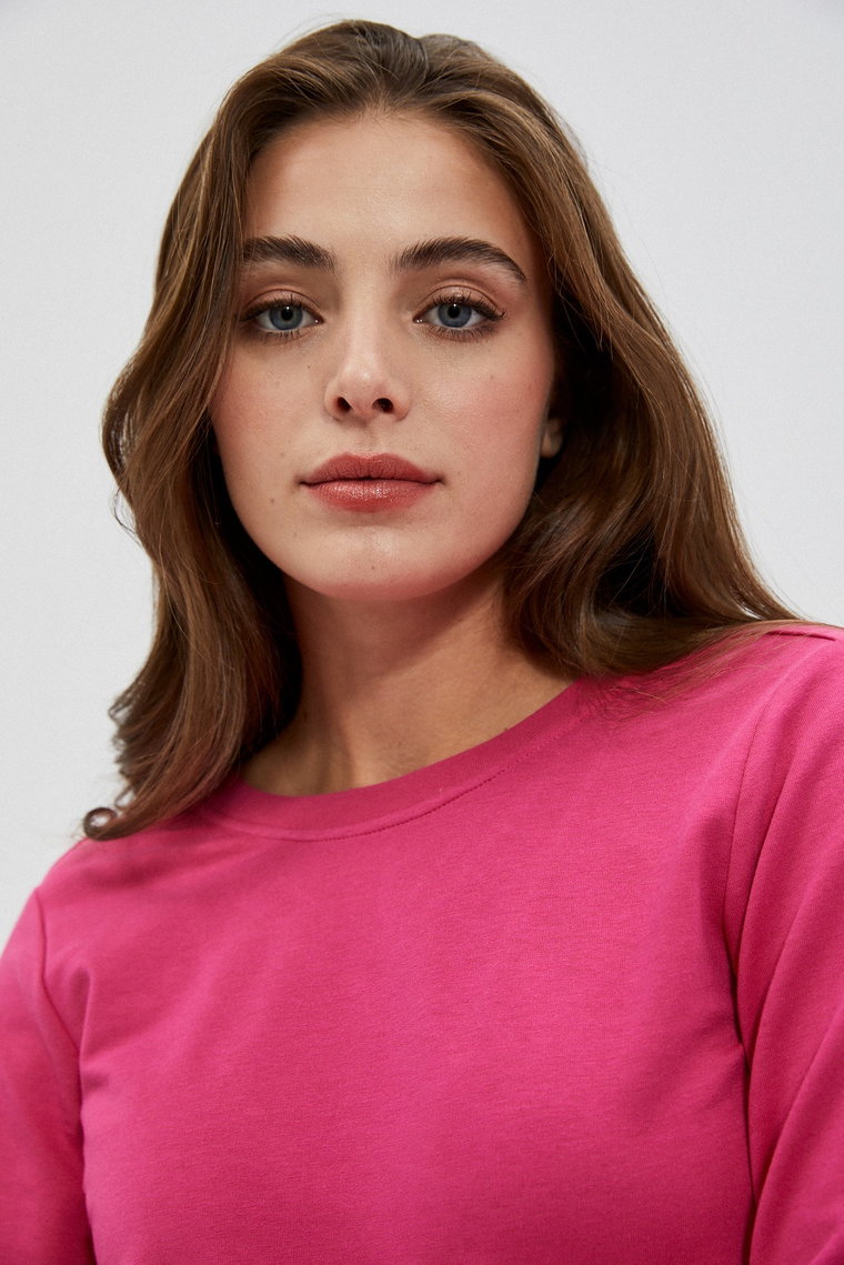 Bluza z dekoltem na plecach różowa