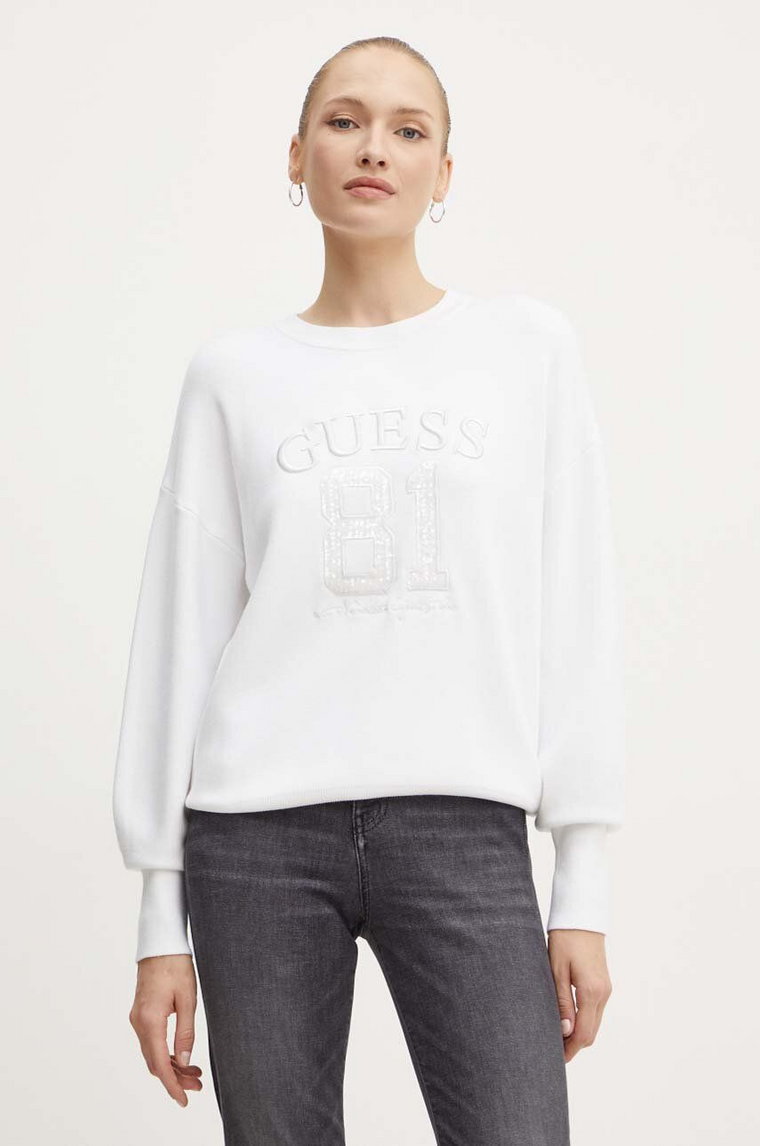 Guess sweter VIVIANA damski kolor biały  W4YR30 Z26I0