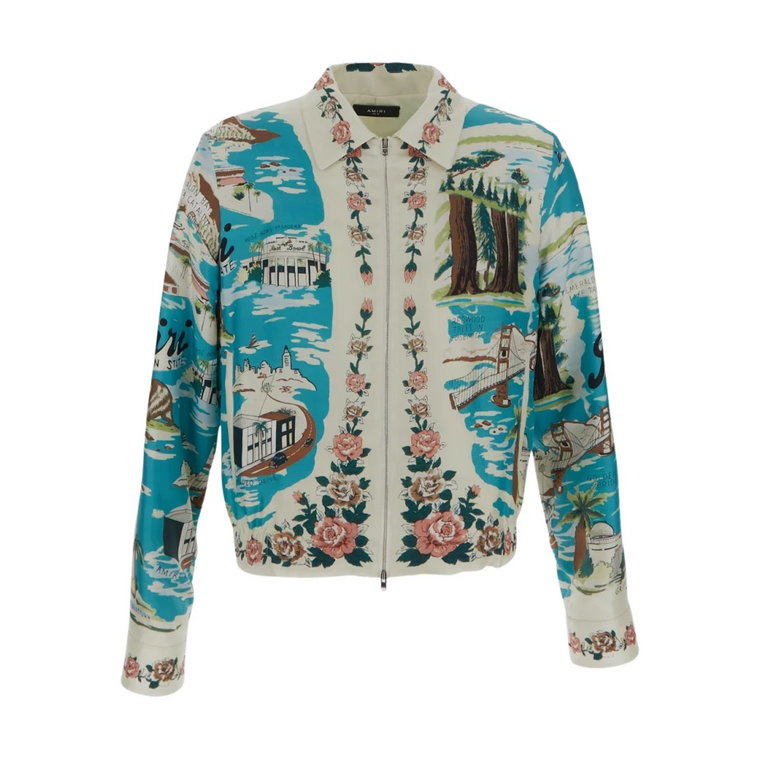 Japońska kurtka Hawaiian Blouson z jedwabiu Amiri