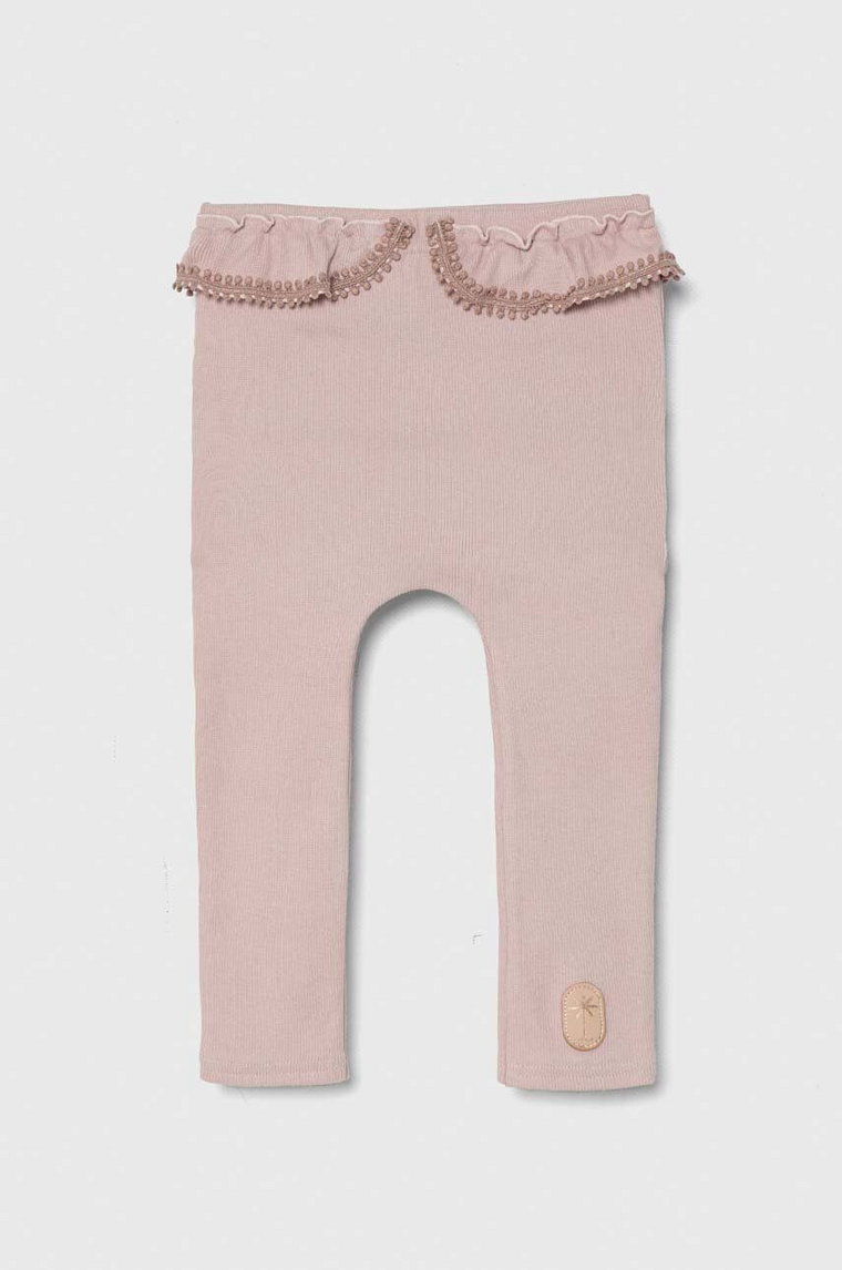 Jamiks legginsy niemowlęce kolor różowy gładkie
