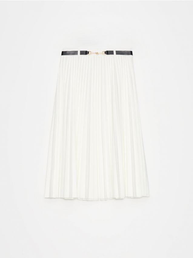 Mohito - Plisowana spódnica midi - biały