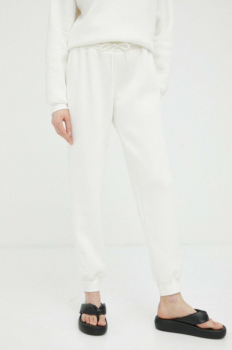 Résumé spodnie dresowe damskie kolor biały melanżowe
