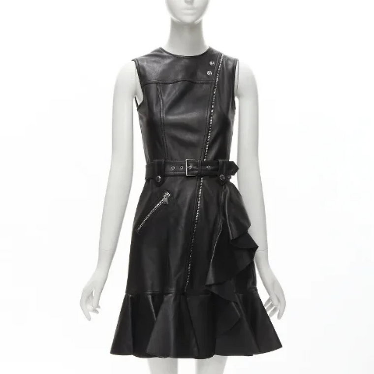 Pre-owned Leather dresses Alexander McQueen Pre-owned