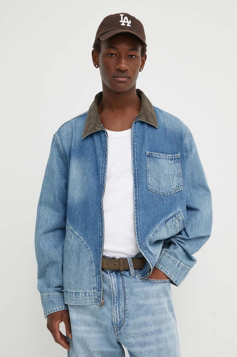 Levi's kurtka jeansowa męska kolor niebieski przejściowa oversize A8635