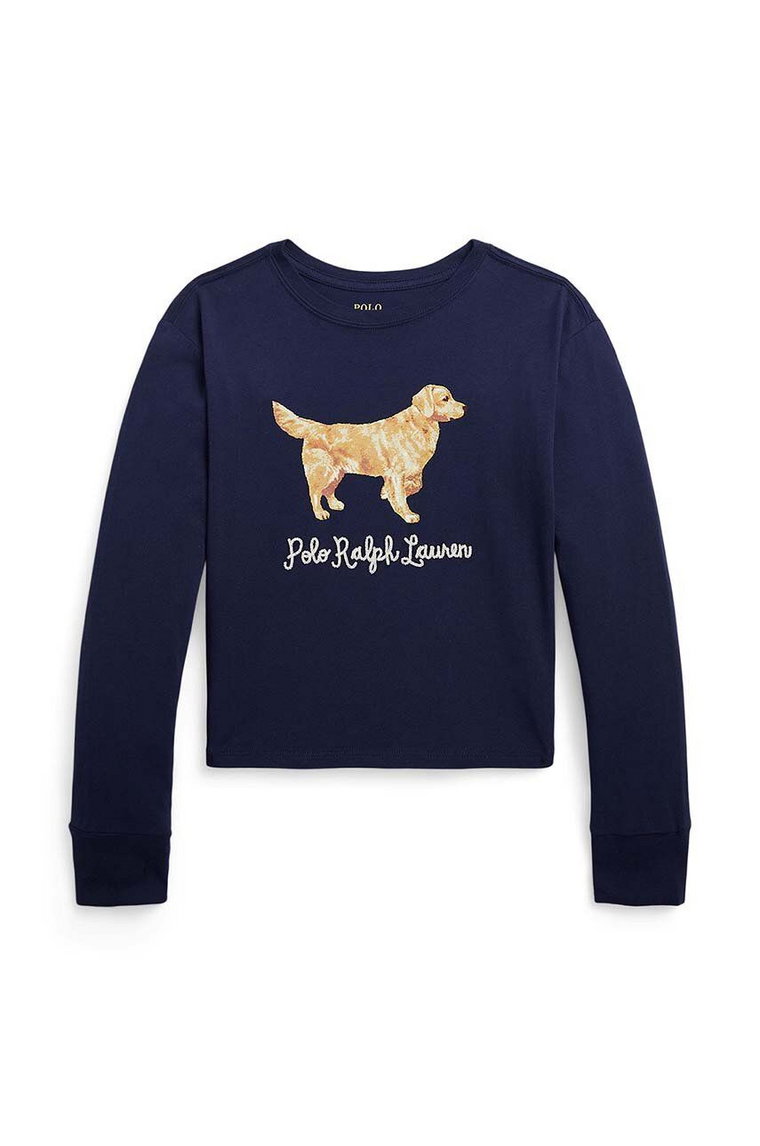 Polo Ralph Lauren longsleeve bawełniany dziecięcy kolor granatowy