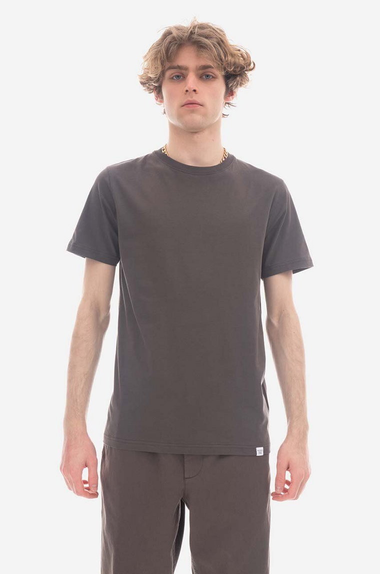 Norse Projects t-shirt bawełniany Niels Standard kolor brązowy gładki N01.0559.2040-2040