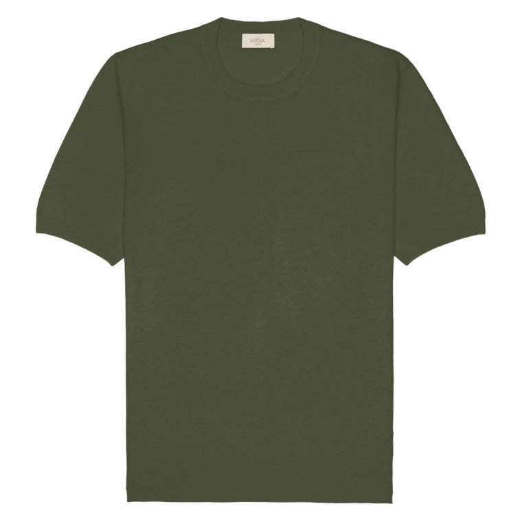 Len Bawełna Zielony T-shirt Altea