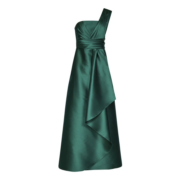 Smaragdowa Sukienka z Jednym Ramieniem Alberta Ferretti