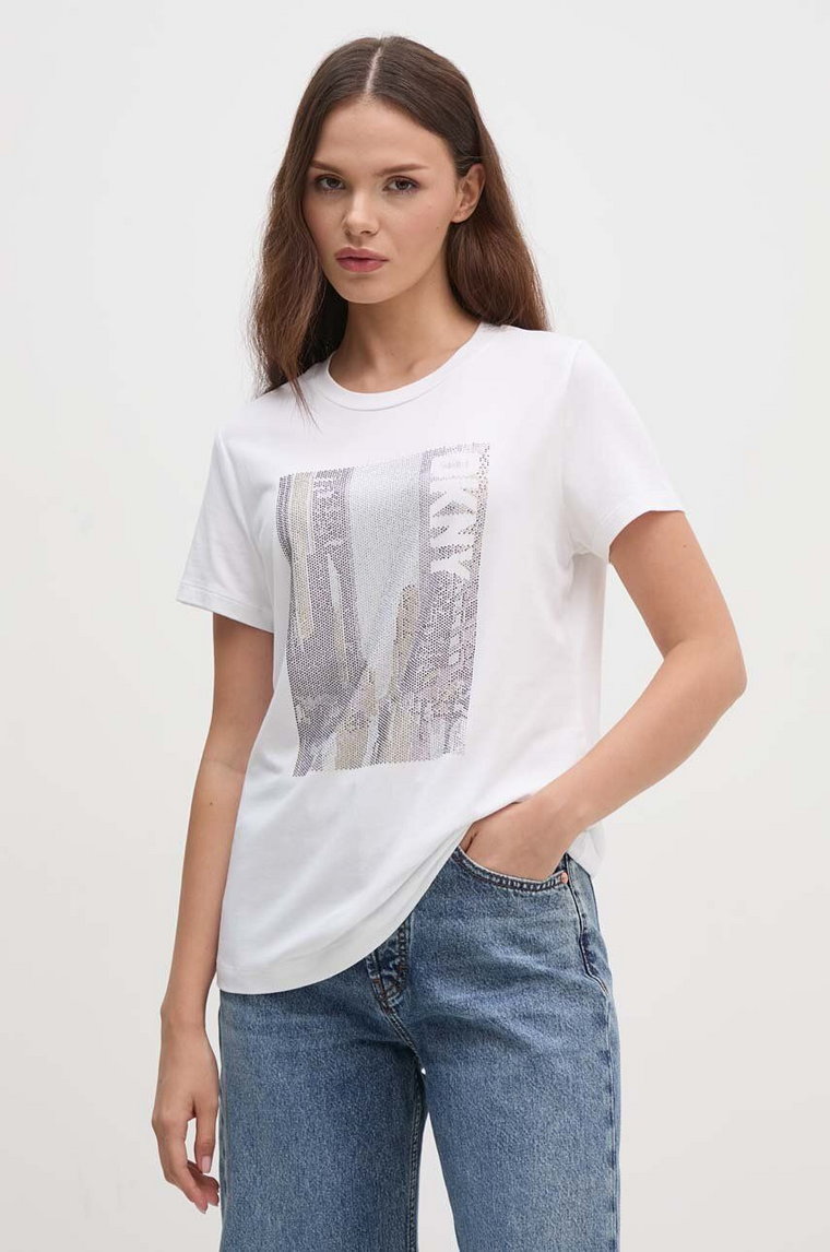 Dkny t-shirt damski kolor biały P4DHQWNA