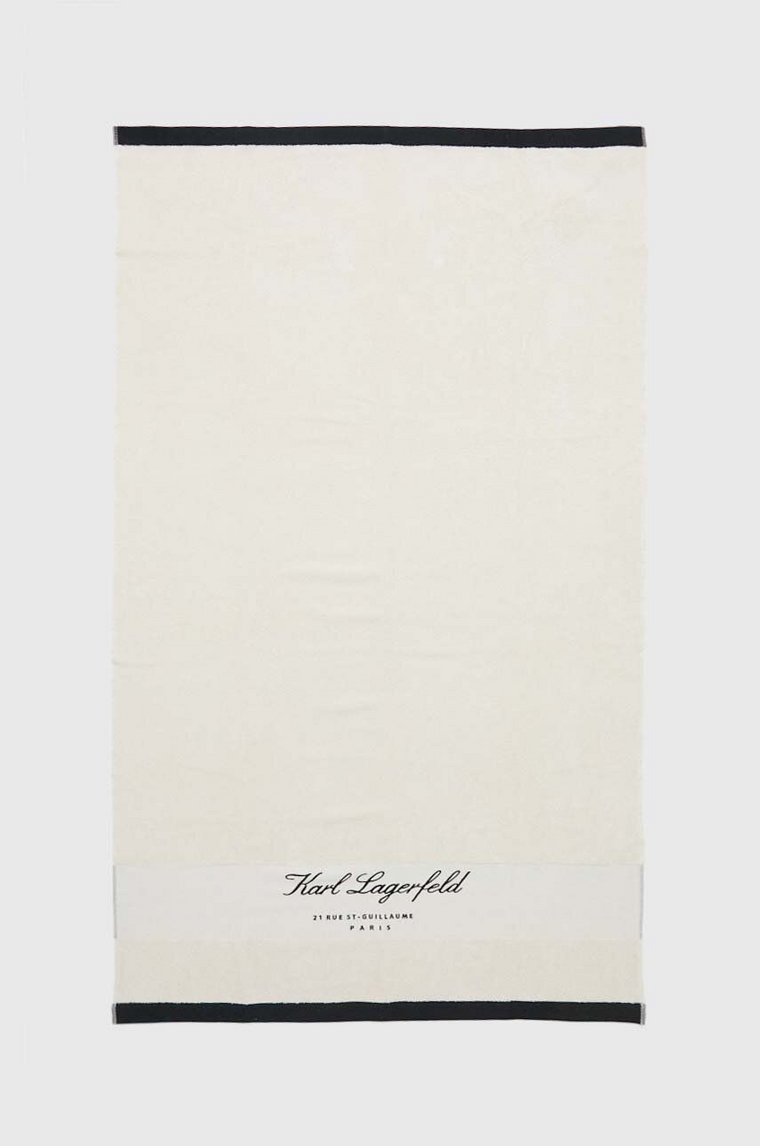 Karl Lagerfeld ręcznik bawełniany kolor beżowy