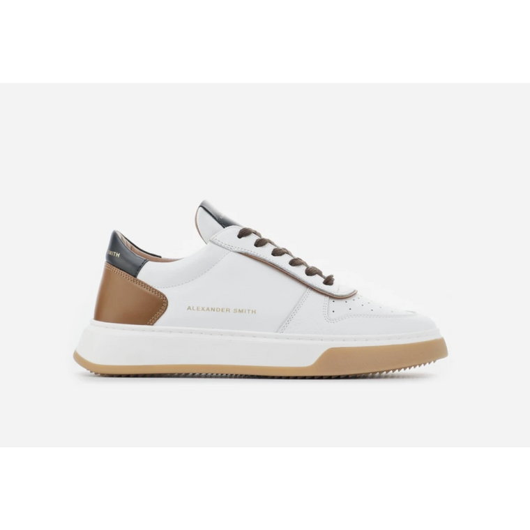 Białe Cognac Harrow Man Sneakers Alexander Smith