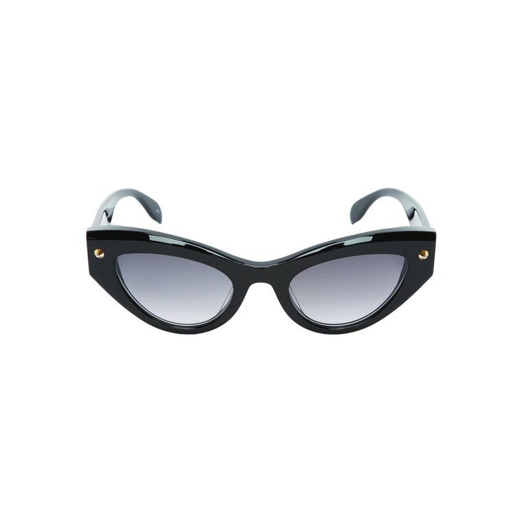 Czarne okulary przeciwsłoneczne w kształcie kocich oczu z szarymi soczewkami gradientowymi Alexander McQueen