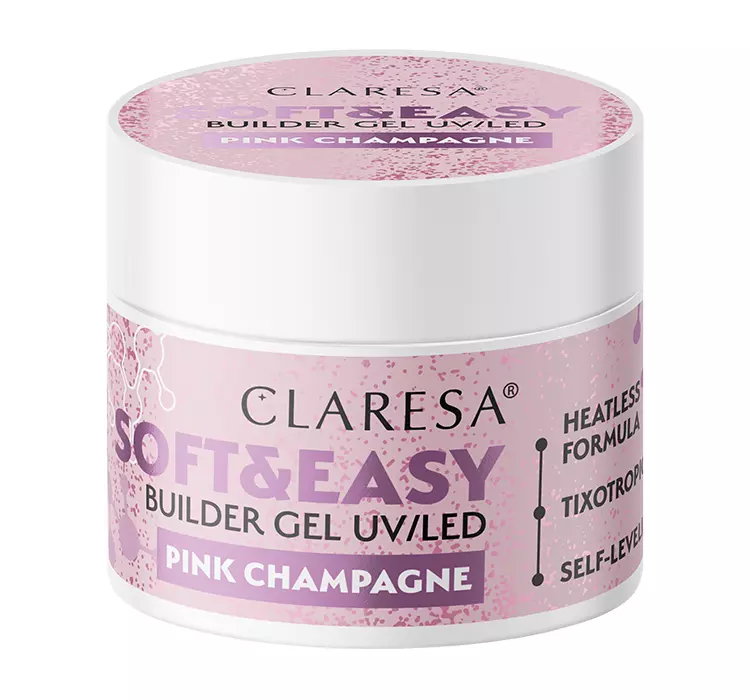 CLARESA SOFT & EASY ŻEL BUDUJĄCY UV/LED PINK CHAMPAGNE 90G