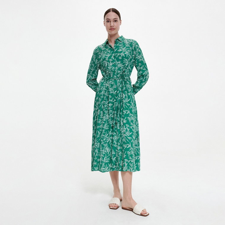 Reserved - Sukienka z wiskozy - Zielony