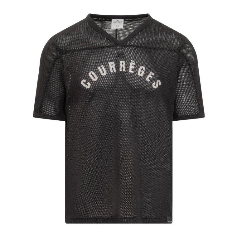 Nowoczesny Baseball Mesh T-Shirt Courrèges