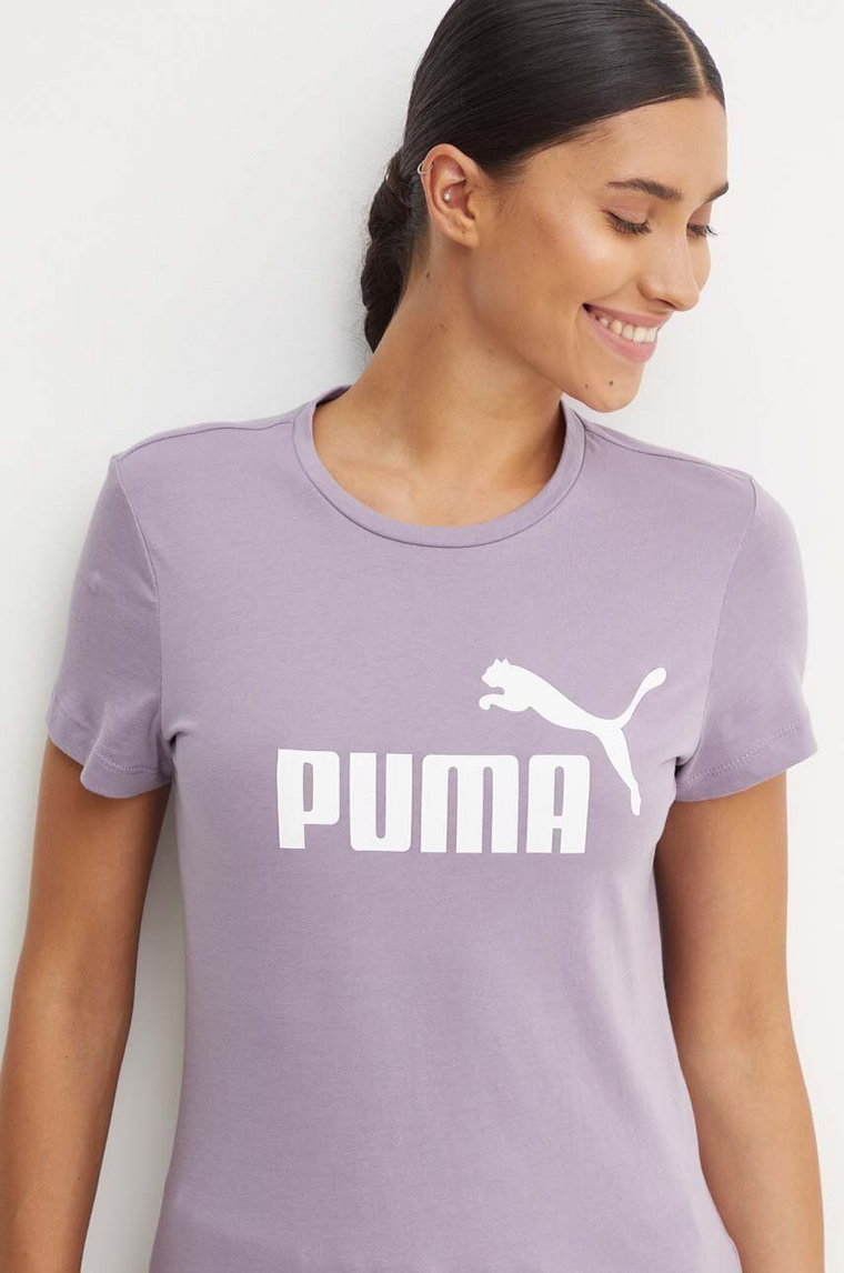 Puma t-shirt bawełniany kolor fioletowy 586775