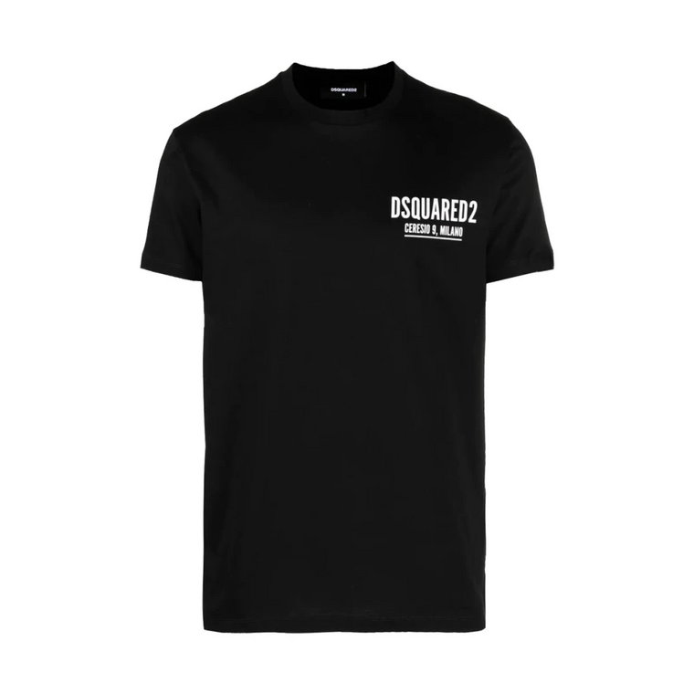Czarna Koszulka z Logo Dsquared2