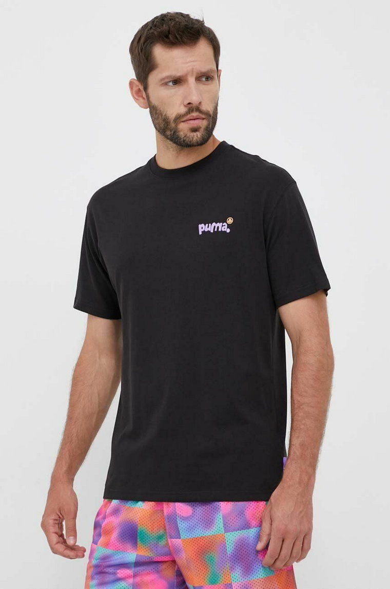 Puma t-shirt bawełniany X 8ENJAMIN kolor czarny z nadrukiem