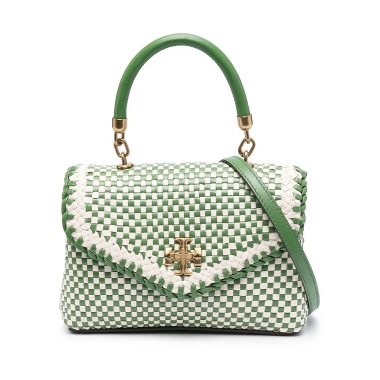 Zielona Pleciona Torba Kira Chevron Tory Burch