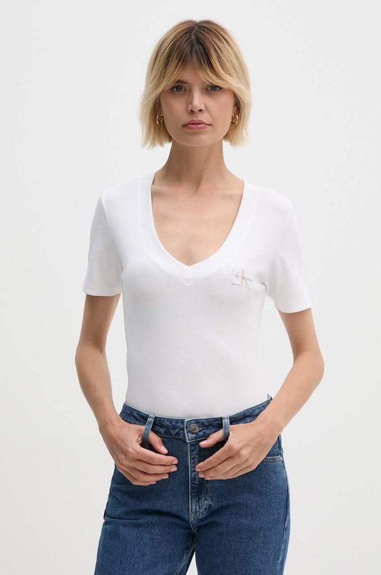 Calvin Klein Jeans t-shirt damski kolor biały J20J223274