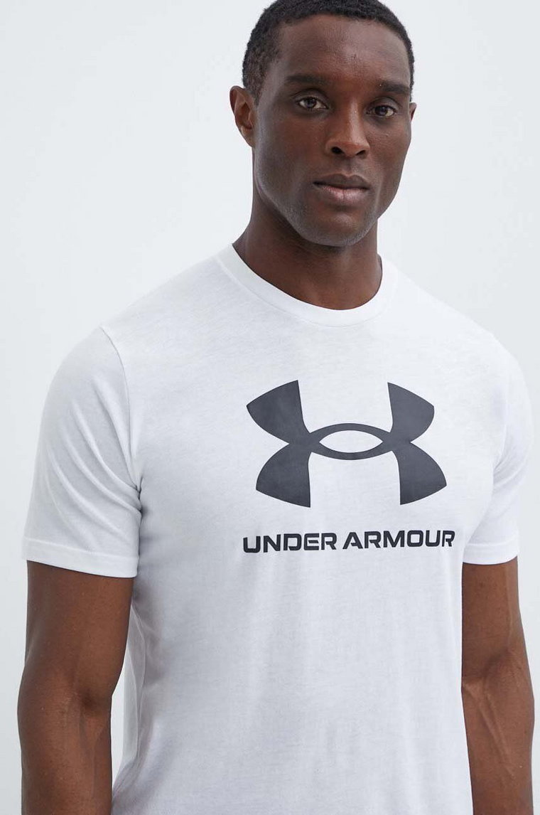 Under Armour t-shirt męski kolor biały z nadrukiem