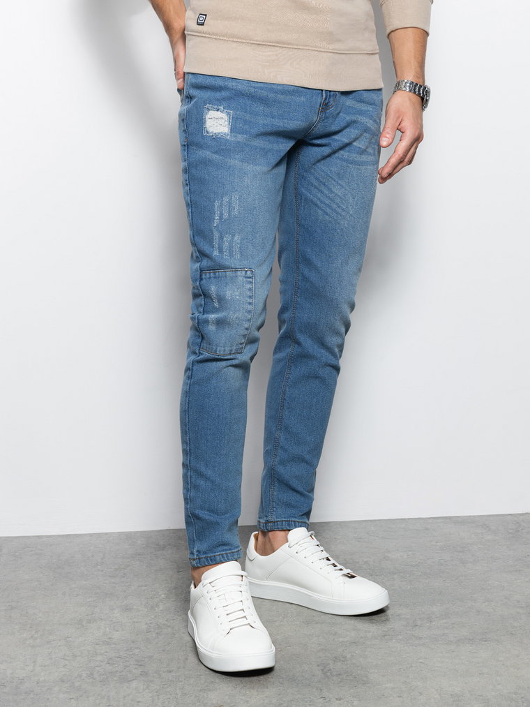 Spodnie męskie jeansowe SKINNY FIT - jasny niebieski P1060