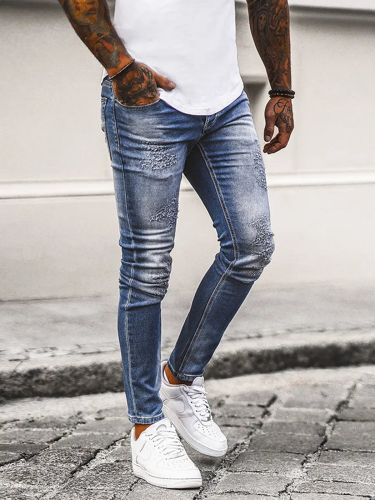 Spodnie jeansowe męskie niebieskie OZONEE NB/MP0009B