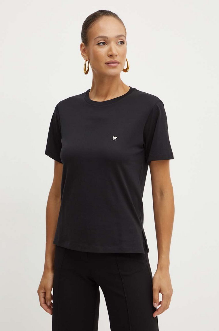 Weekend Max Mara t-shirt bawełniany damski kolor czarny 2425976021600