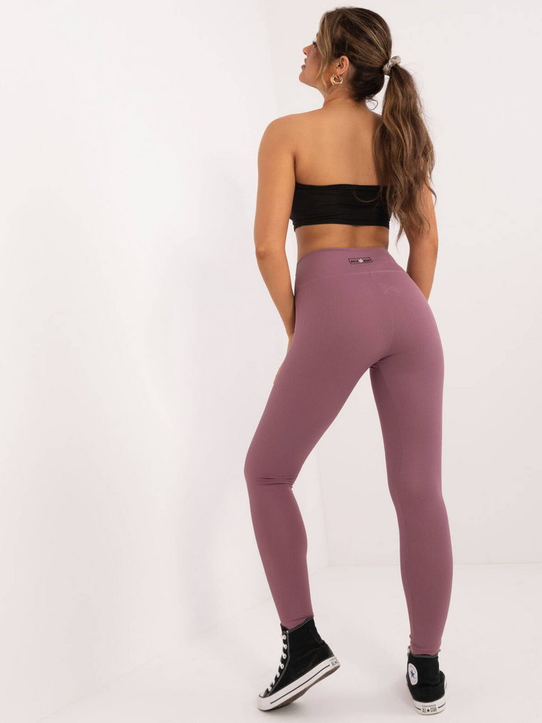 Leginsy legginsy ciemny różowy casual sportowy nogawka zwężana